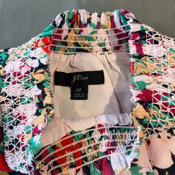 J. Crew Sleeveless Mock Ruffle Top - Fully Lined - Multicolor - Size 10 - Picture 6 of 11